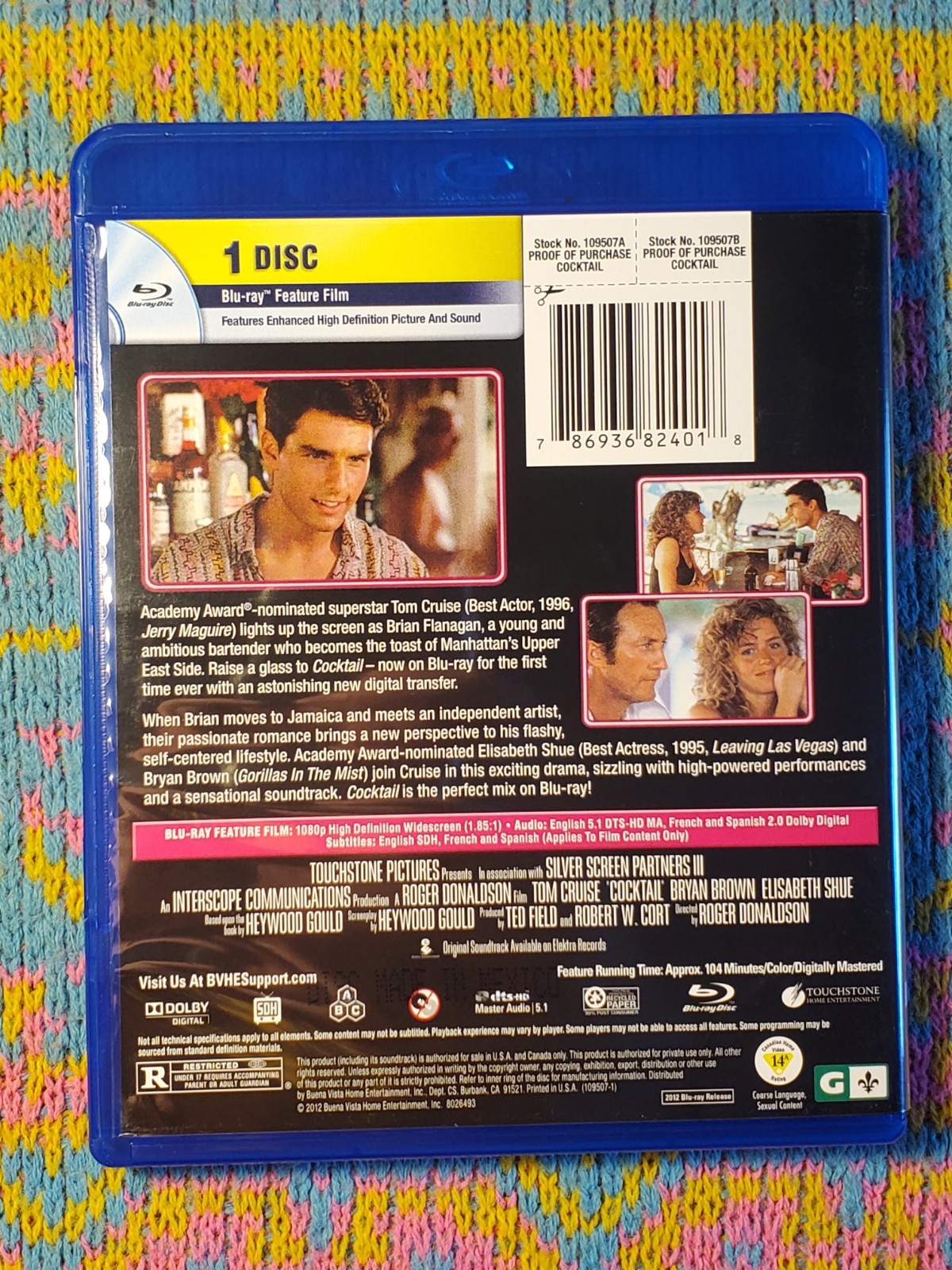 Cocktail (Blu-Ray, 1988) Tom Cruise Elisabeth Shue Romance Comedy OOP All Region