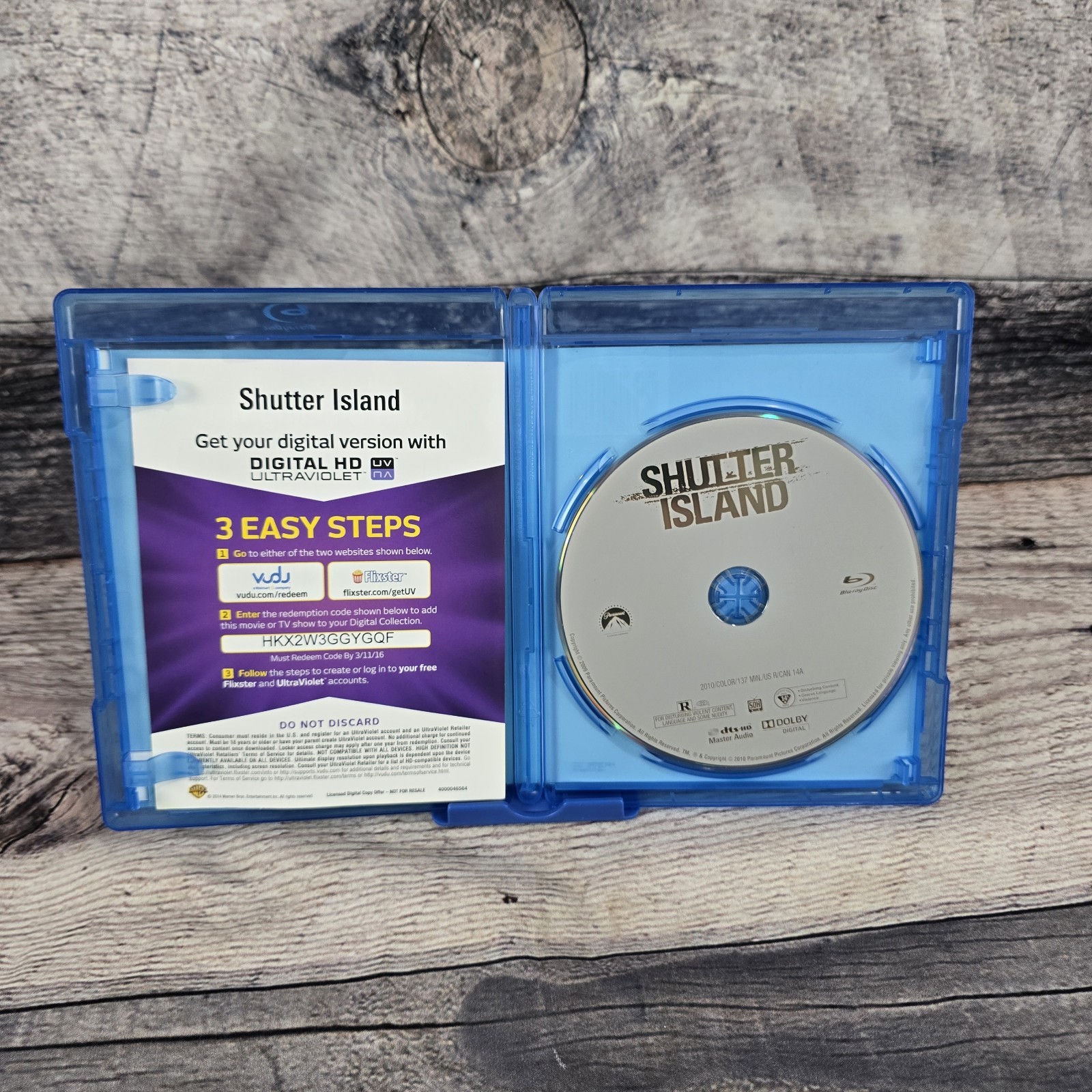 Shutter Island (Blu-ray, 2010) Leonardo DiCaprio NM