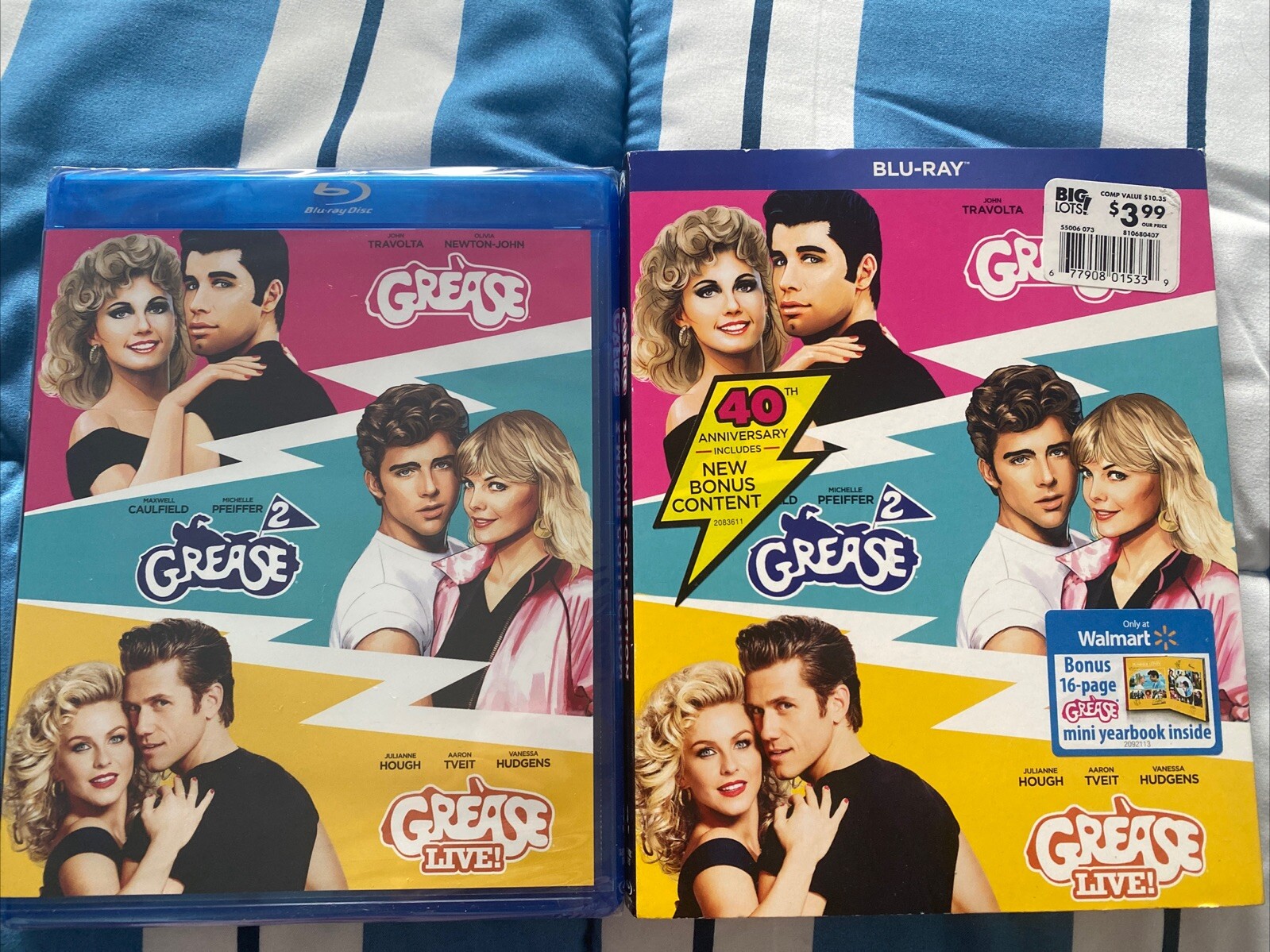 The Grease Collection (Blu-ray) Grease 2 Grease Live Slipcover!! New Sealed