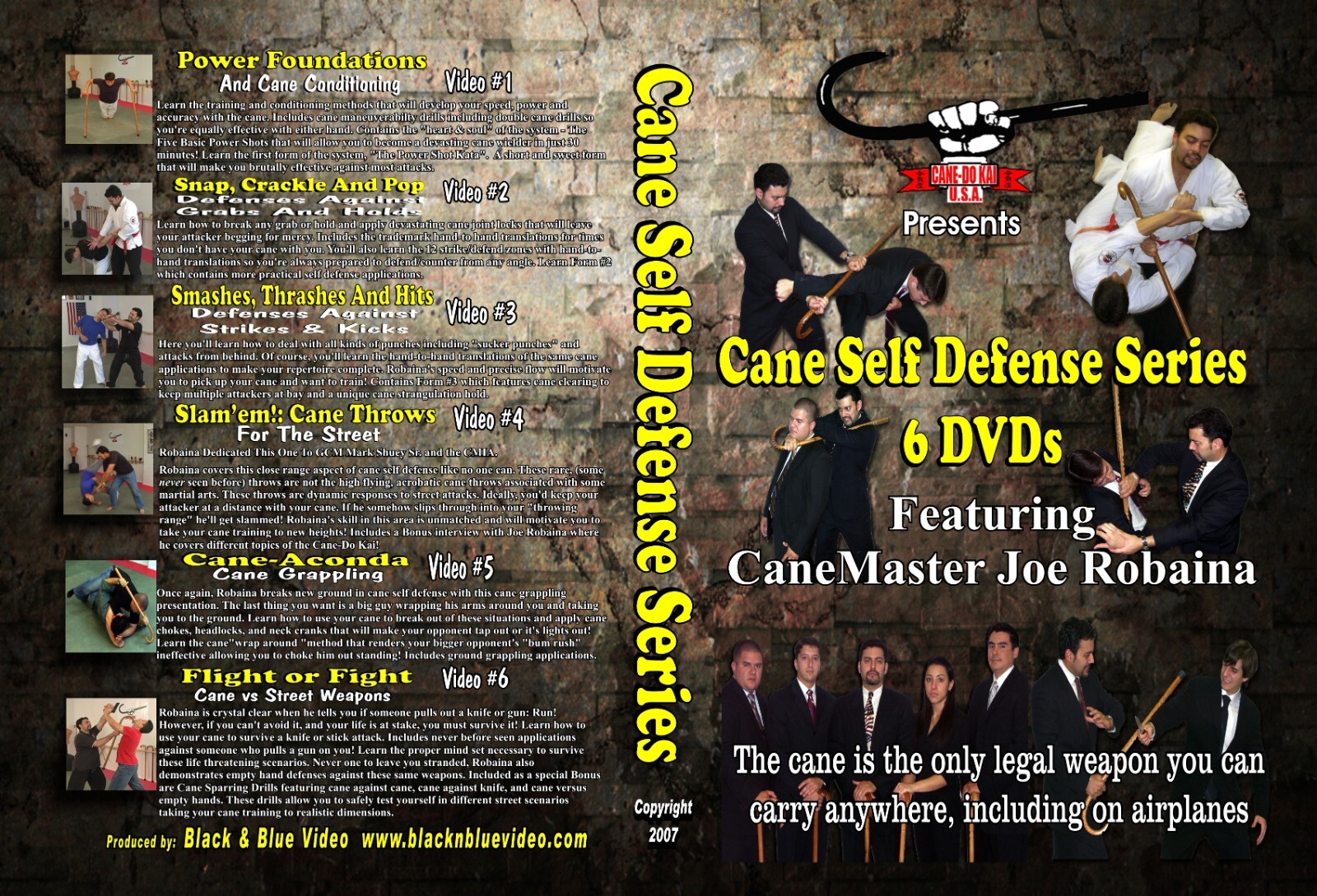 Cane Self Defense Series 6 Instructional DVDs