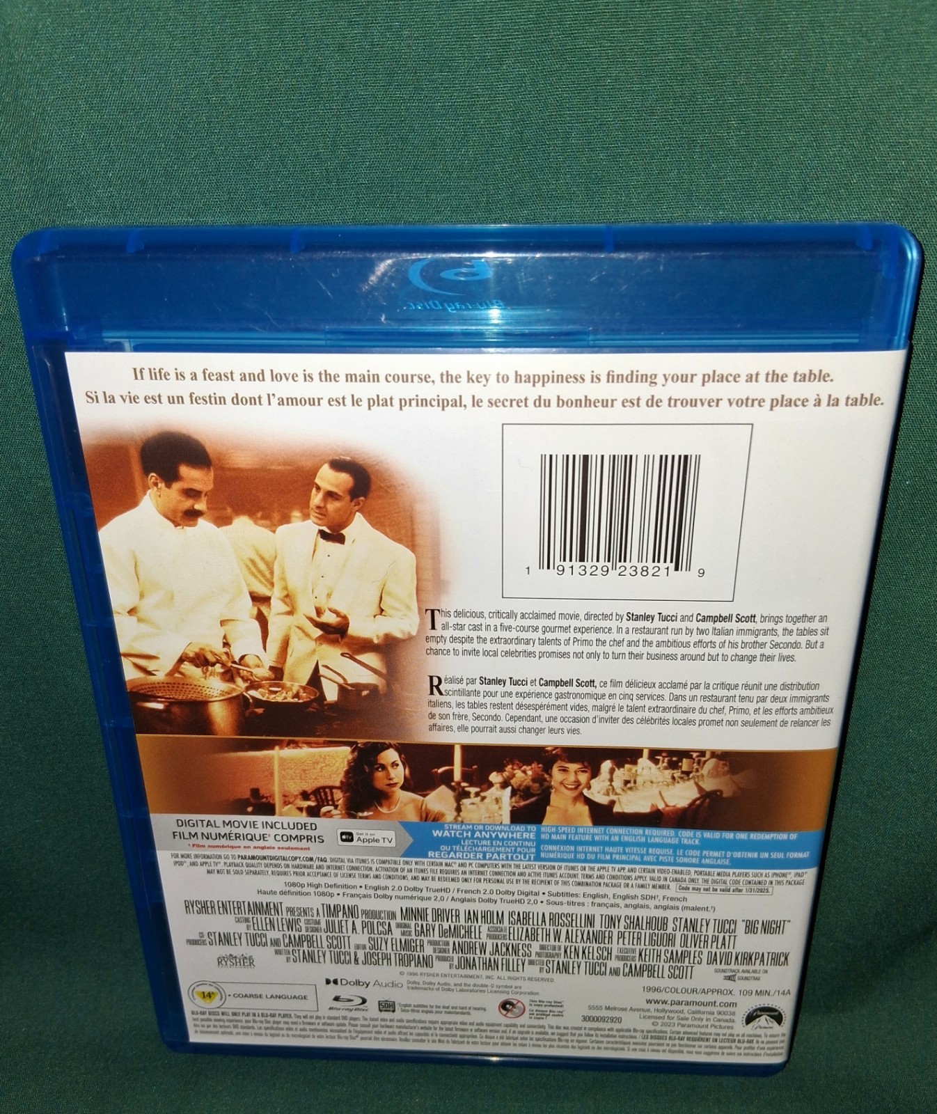Stanley Tucci & Campbell Scitt/BIG NIGHT:1996-BLURAY-EXCELLENT