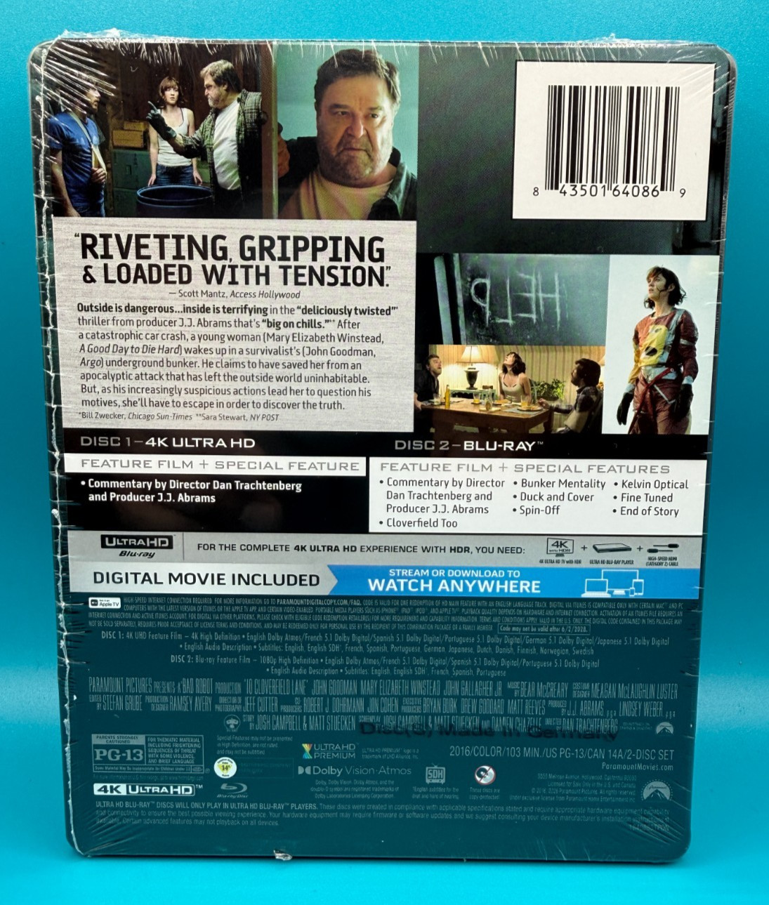 10 Cloverfield Lane (Steelbook) [New 4K UHD Blu-ray] With Blu-Ray, 4K Masterin