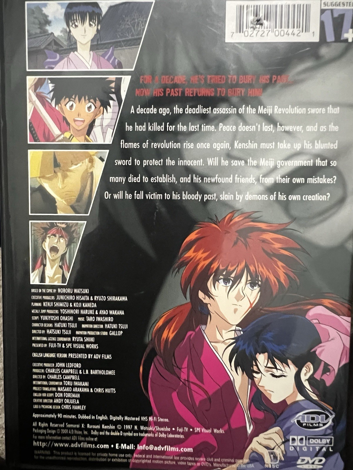 Samurai X The Motion Picture DVD ADV Films Rurouni Kenshin Anime English Dub