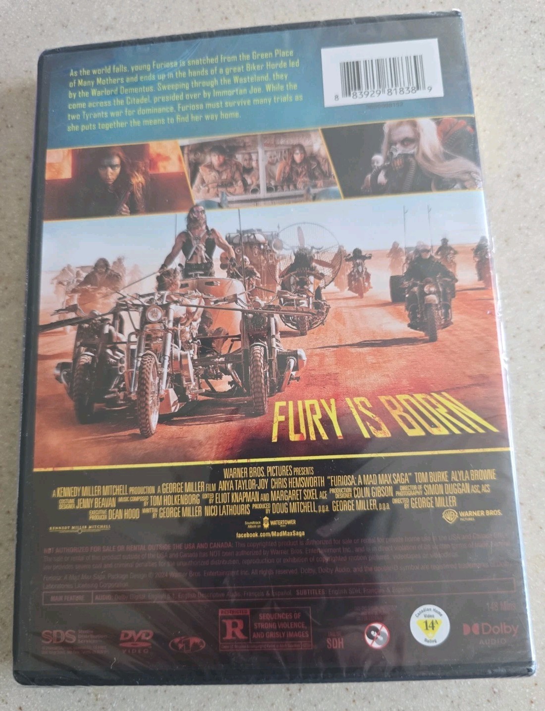 New! Furiosa A Mad Max Saga (DVD, 2024) Sealed Ships Free