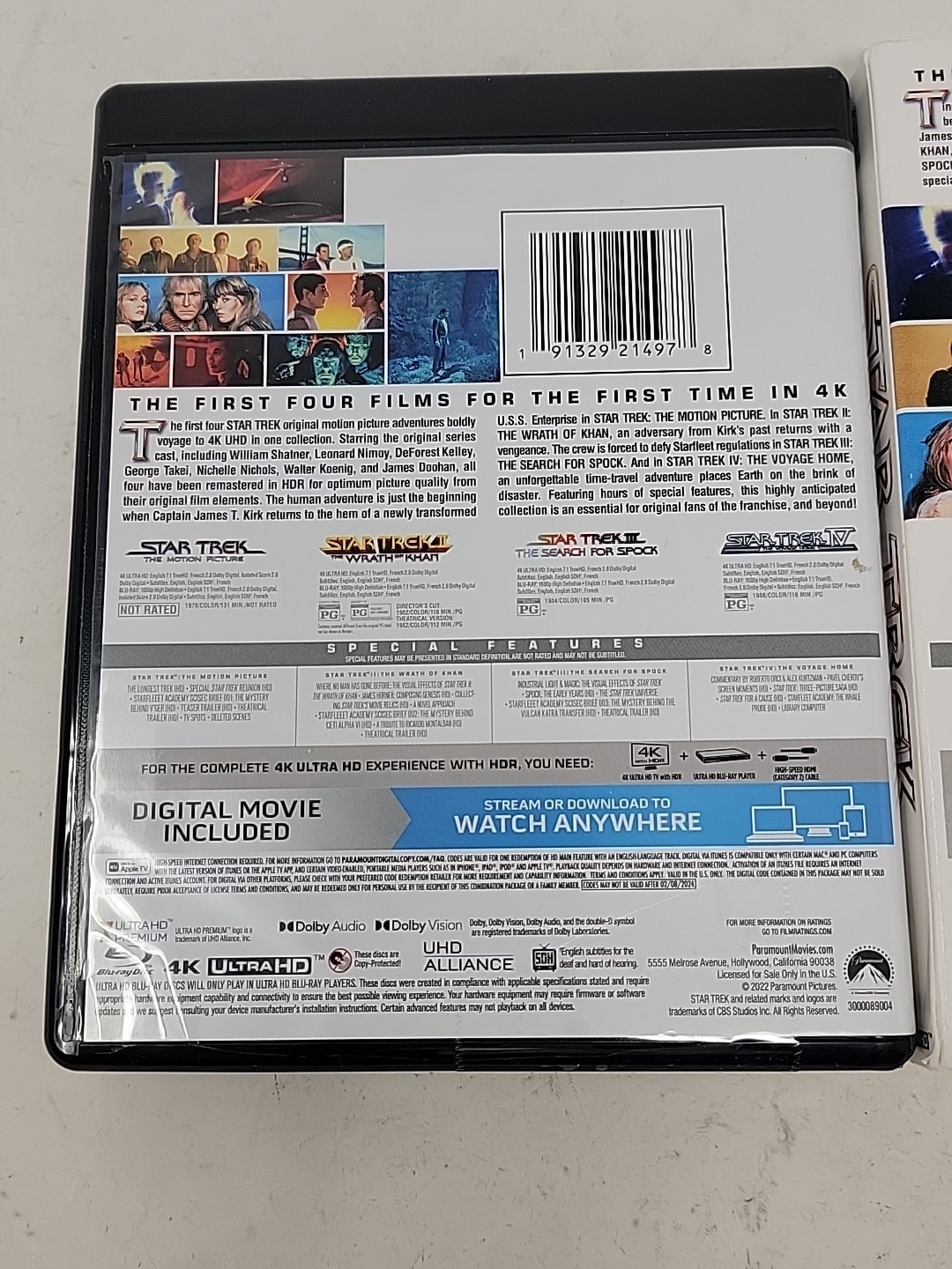 Star Trek: The Original 4-Movie Collection 4K Blu-ray Set with Slipcase CRACKED