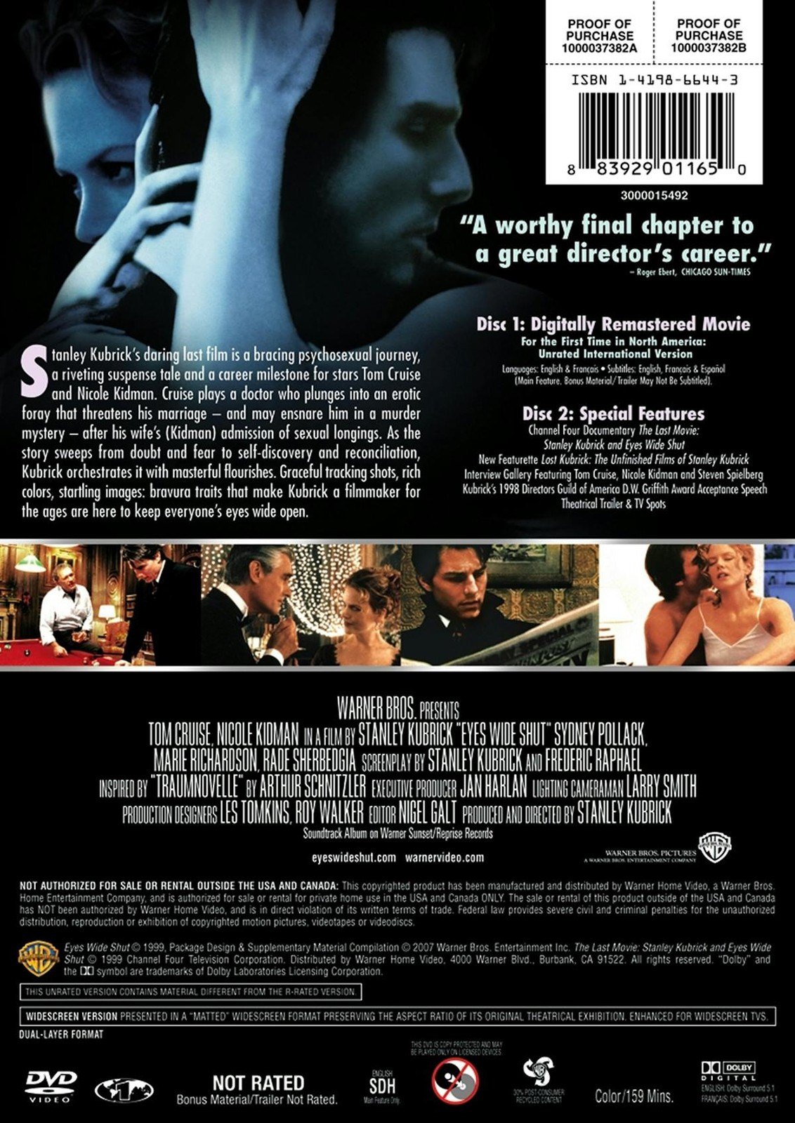 Eyes Wide Shut Special Edition DVD NEW