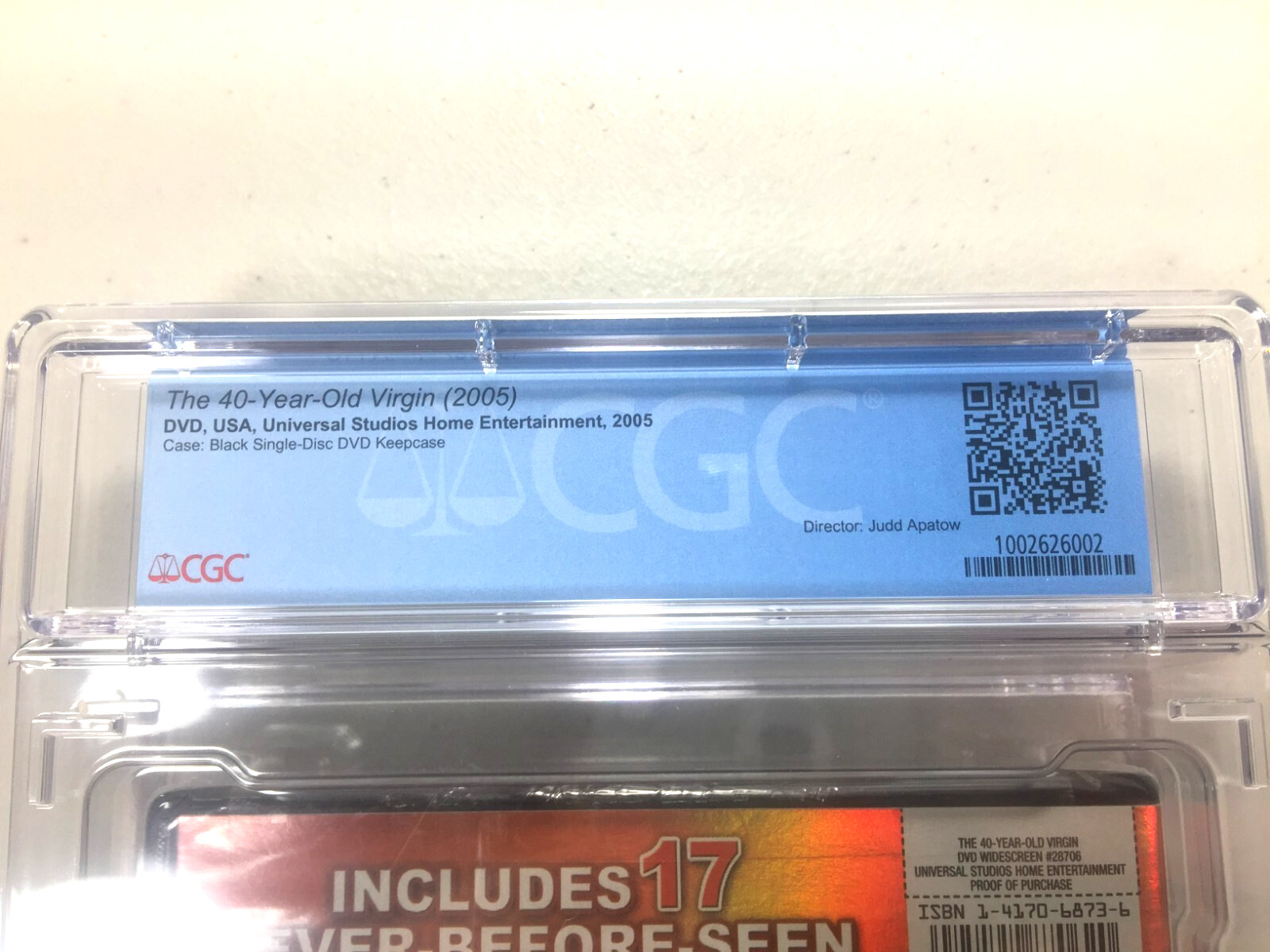 The 40-Year-Old Virgin CGC Graded 9.2 Refractor Cover DVD 2005 New A+ Seal