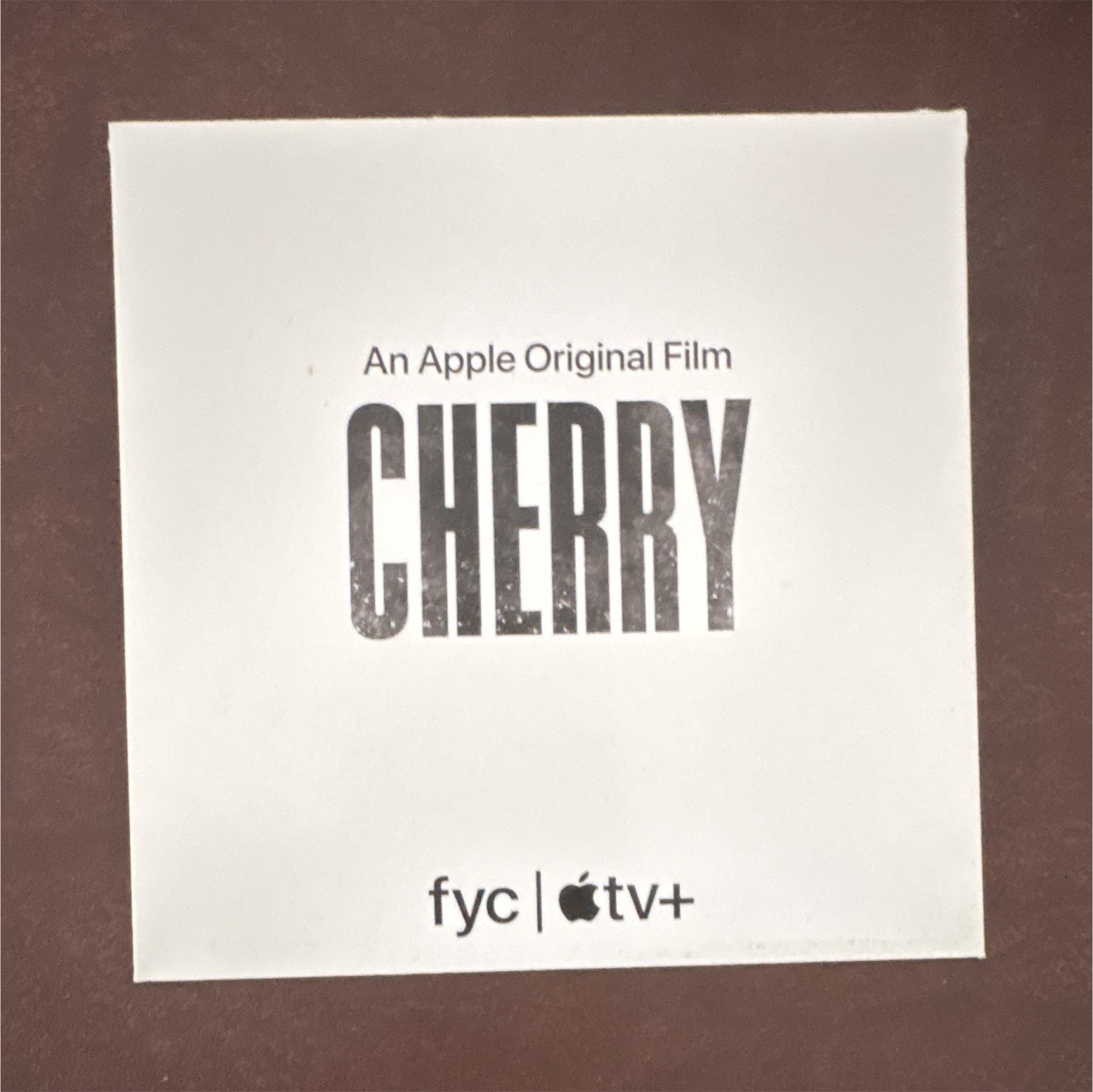 Apple TV+ Cherry DVD For Your Consideration FYC Screener Movie