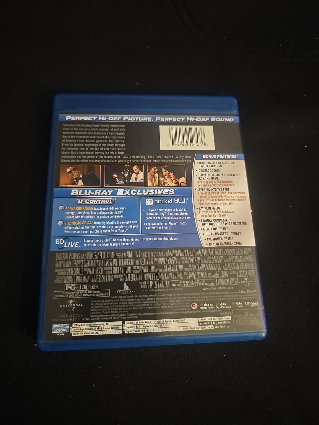 Ray (Blu-ray/DVD, 2012, 2-Disc Set, Includes Digital Copy)