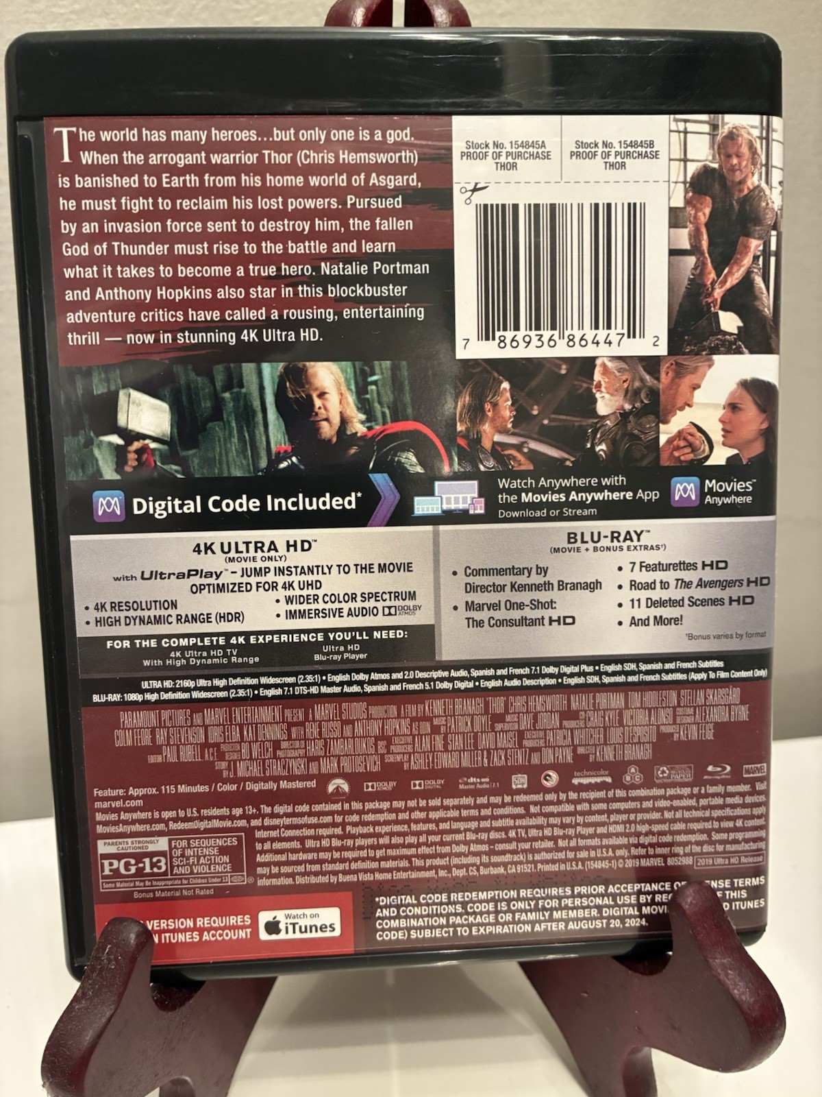 Marvel Studios Thor 4K UHD + Blu-ray PG-13 2011 115 Min
