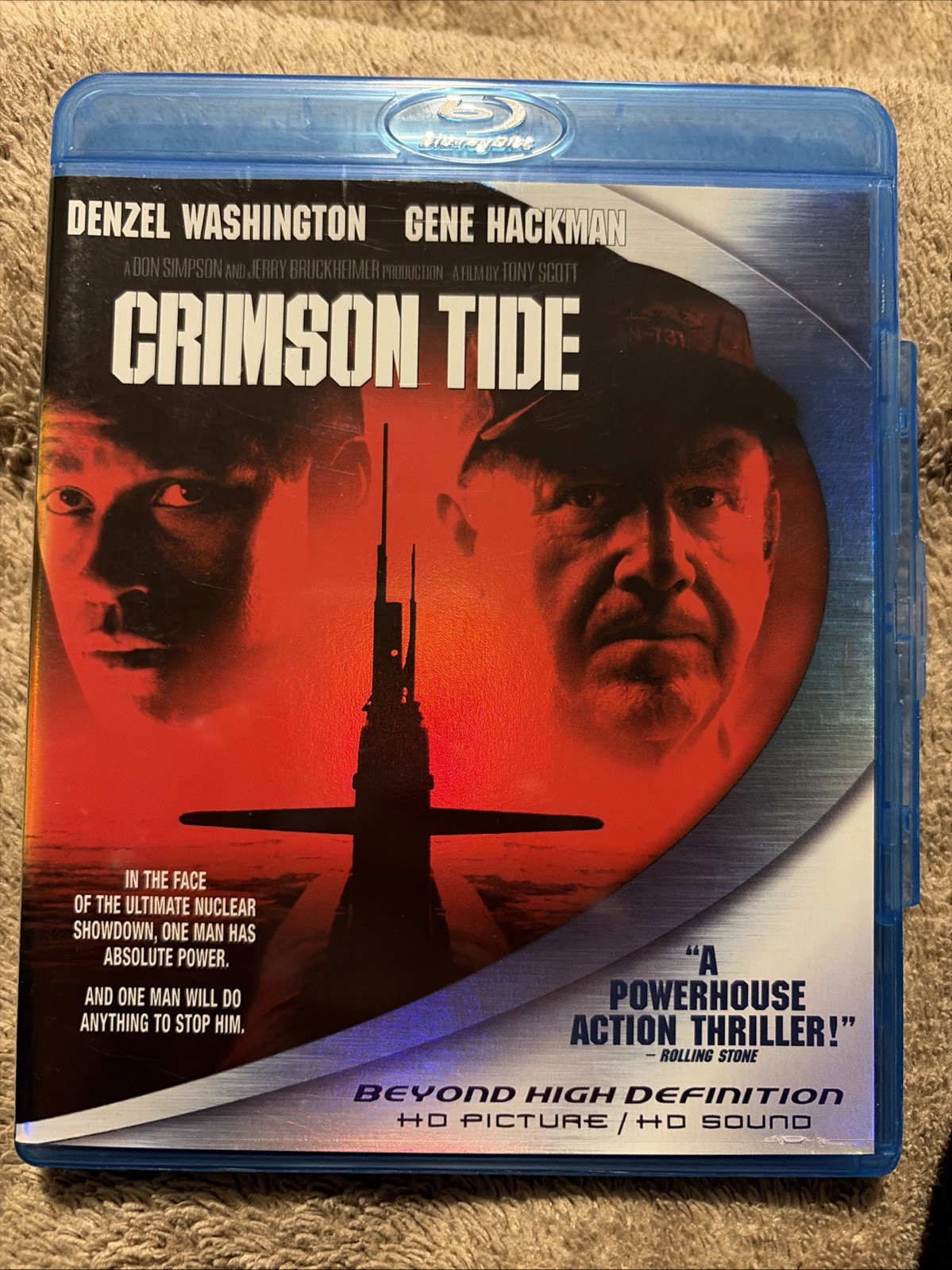 Crimson Tide (Blu-ray, 1995) Denzel Washington, Gene Hackman