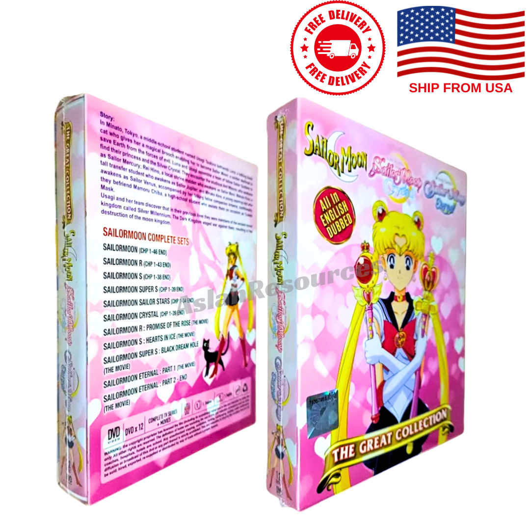 DVD SAILOR MOON COMPLETE COLLECTION (239 Episodes+5 Movies) Eng Dub Ship From US