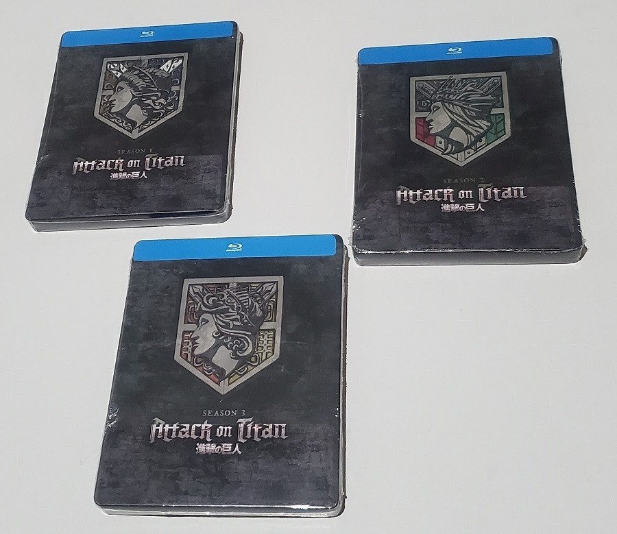 Attack on Titan Season 1 2 3 Blu-ray Steelbook Set Limited Edition Complete