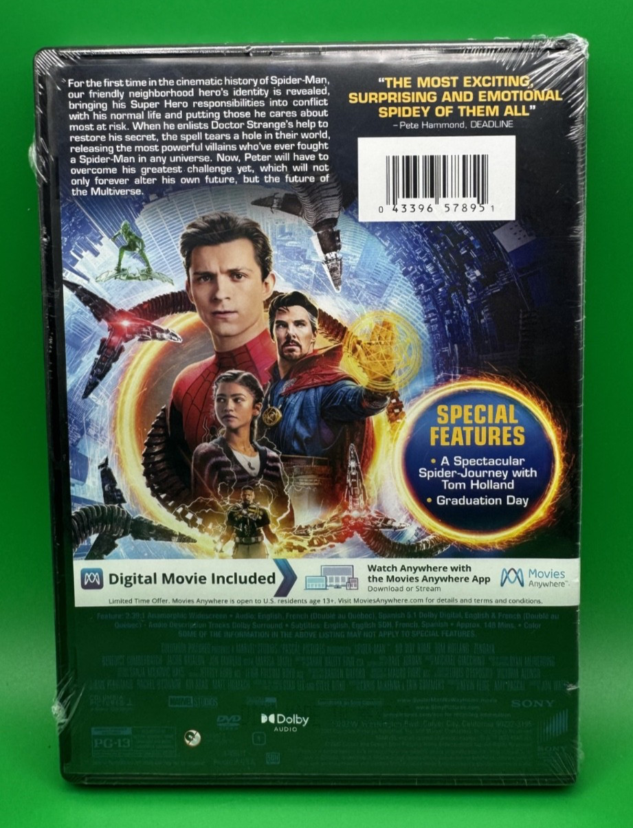 Spider-Man: No Way Home (DVD, 2021)