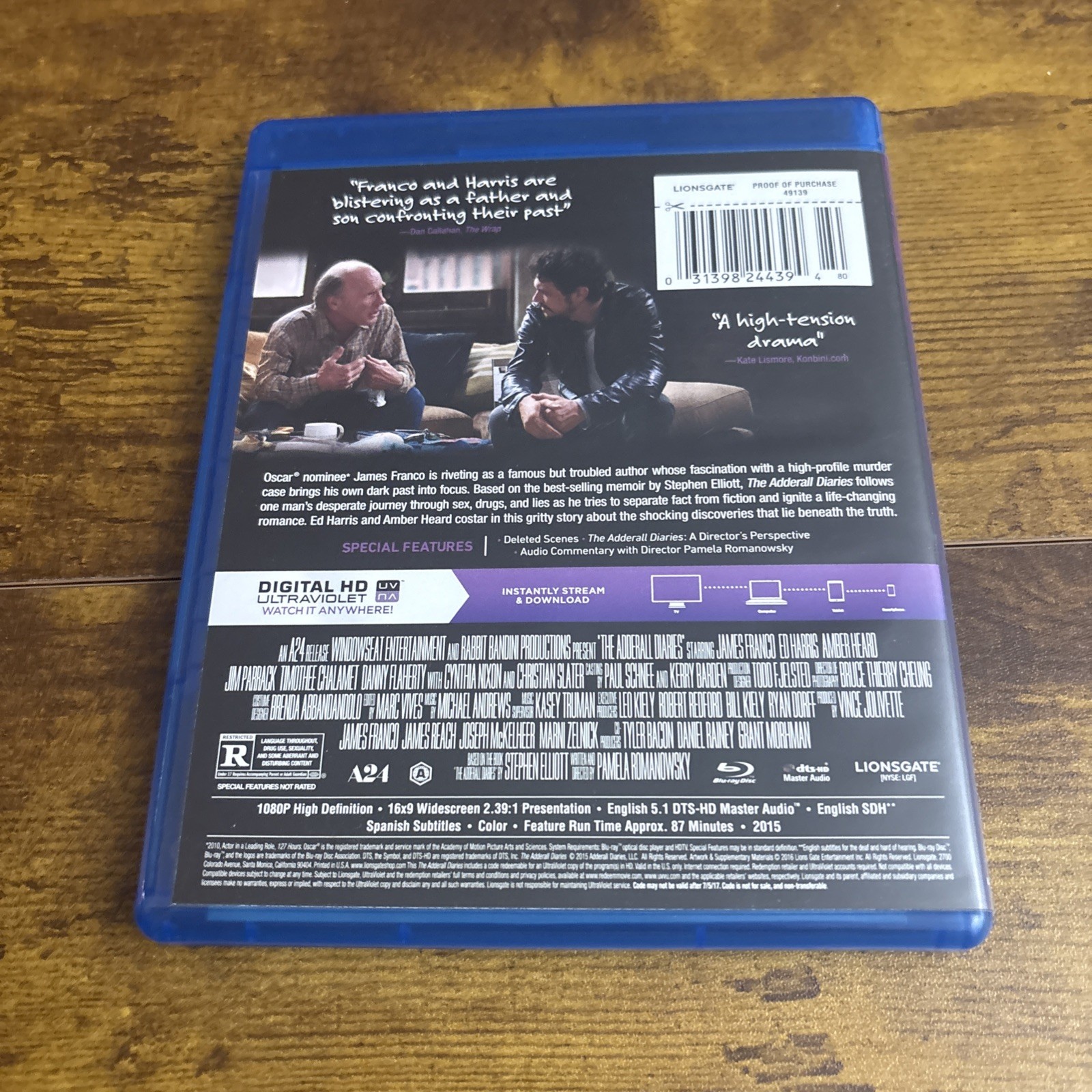 The Adderall Diaries (Blu-ray, 2015) James Franco Amber Heard