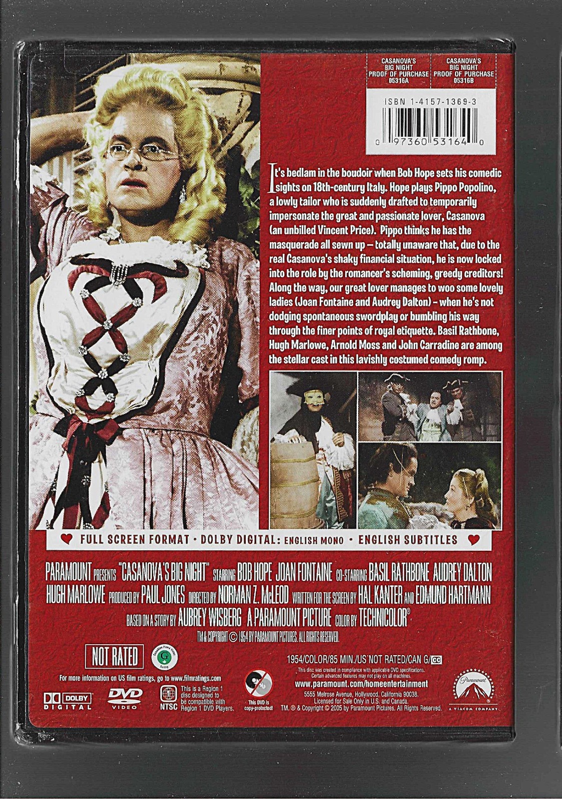 Casanova’s Big Night (DVD, 1954) Bob Hope- Joan Fontaine – Brand New & Sealed1