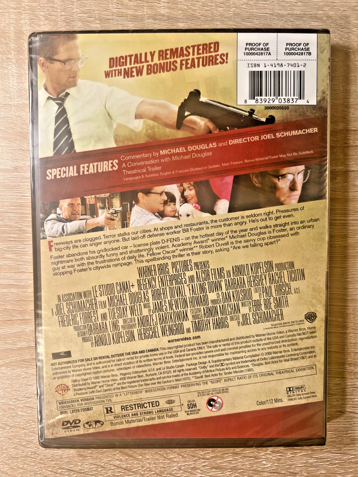 Falling Down DVD Deluxe Edition Michael Douglas Drama Action 1992 Movie 90’s NEW
