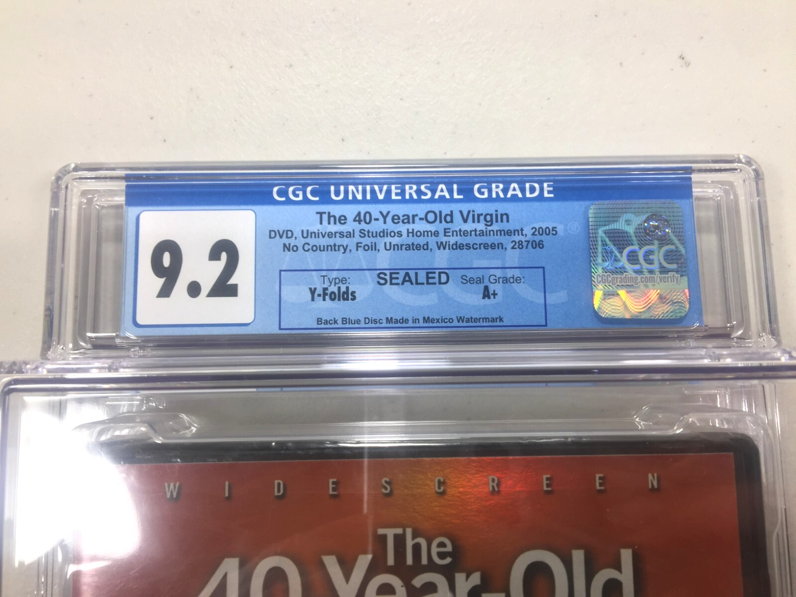 The 40-Year-Old Virgin CGC Graded 9.2 Refractor Cover DVD 2005 New A+ Seal
