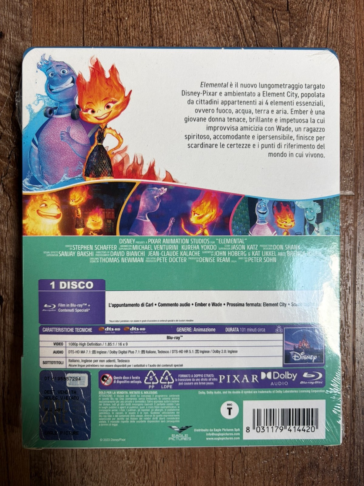 Elemental w. Steelbook (Blu-ray, EU Import, 2023, Disney, Region Free) *NEW*