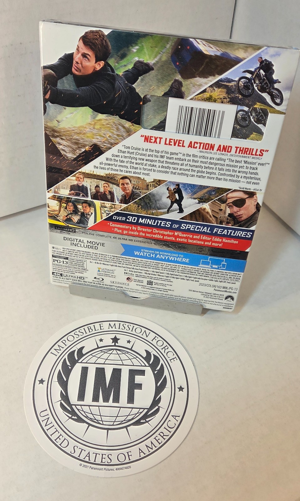 Mission Impossible Dead Reckoning (4K) SLIPCOVER + IMF Sticker-NEW-Box Shipping