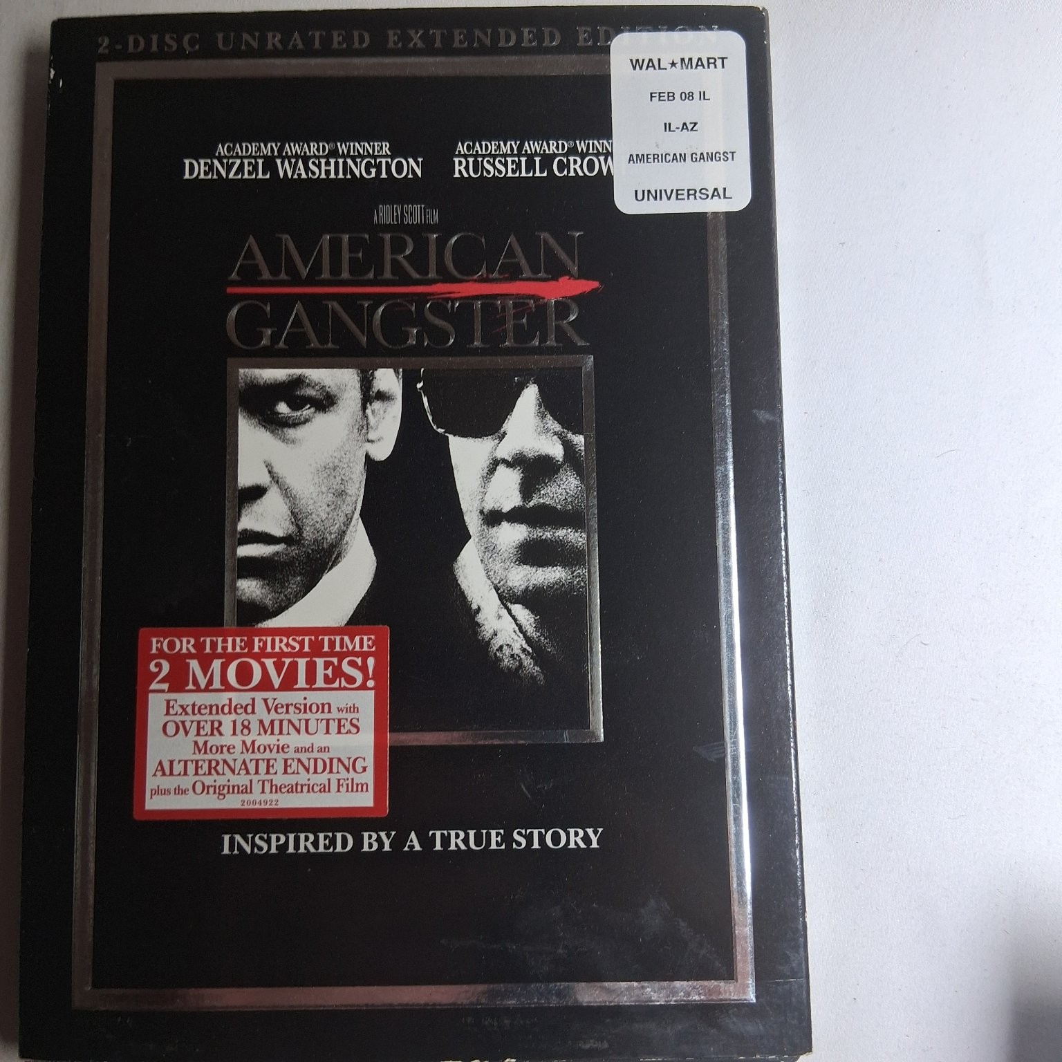 American Gangster DVD 2007 Unrated Extended Denzel Washington Russell Crowe