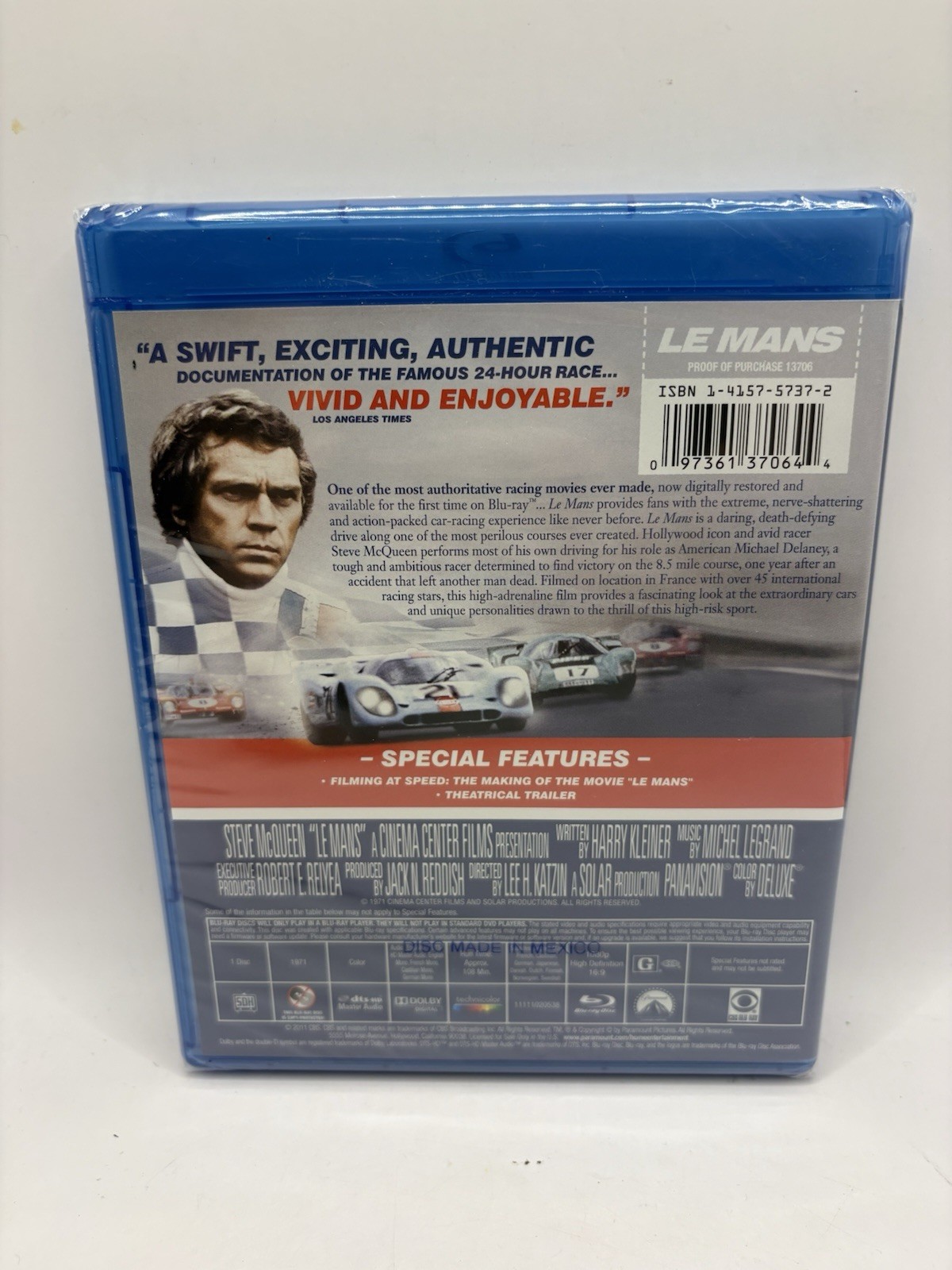 Le Mans (1971) BLU-RAY Steve McQueen Racing – Brand New Sealed