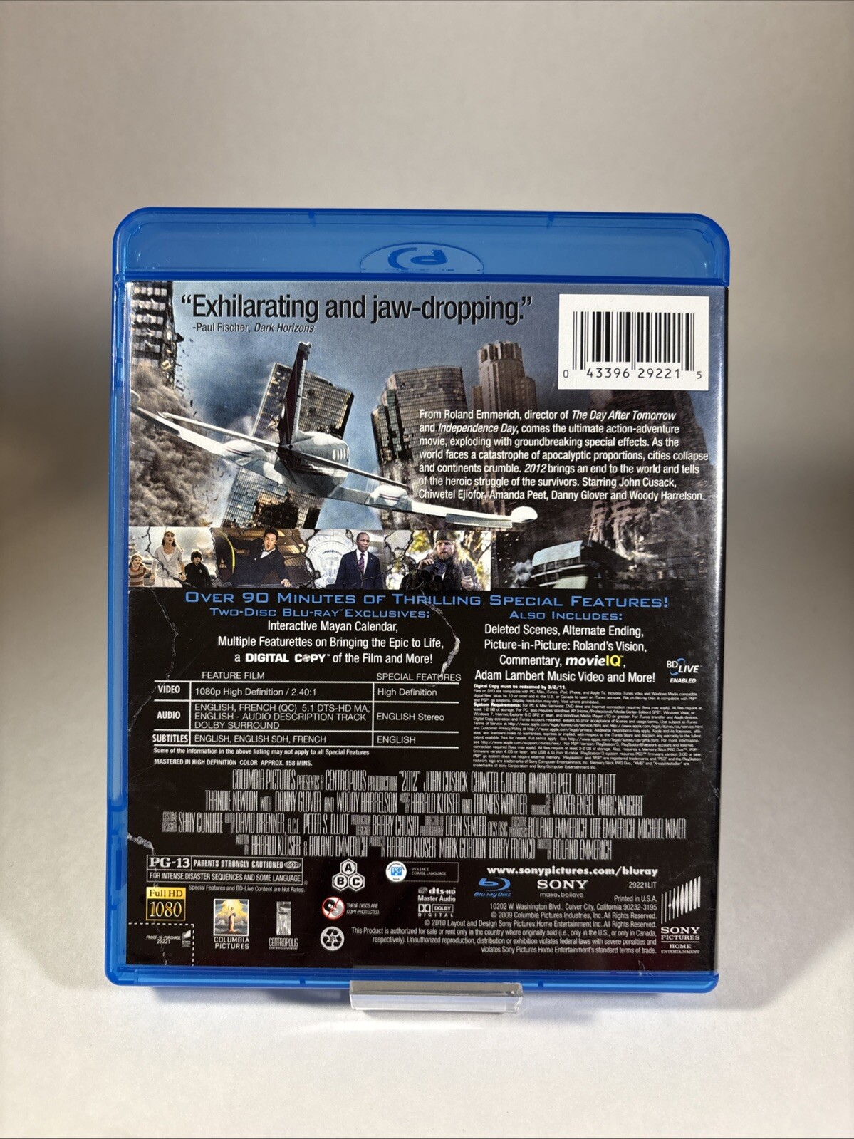 2012 Blu-ray (2-Disc Set) – Great Condition – Shipped by Box – Tested
