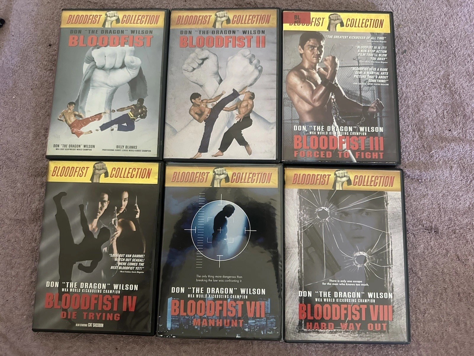 Bloodfist 1 2 3 4 7 8 Forced to Fight DVD RARE Don The Dragon Wilson OOP Lot Set