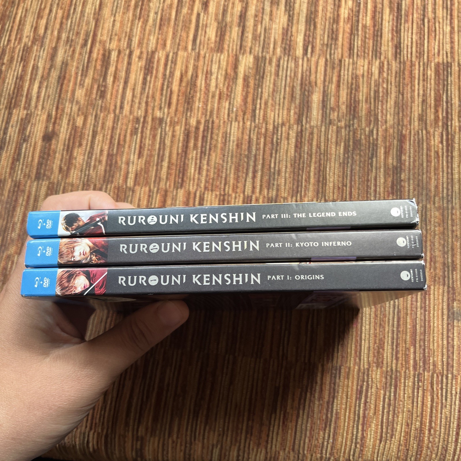 Rurouni Kenshin Live Action Trilogy Parts 1-3 Bluray+DVD~Mint Discs W/Rare Slips