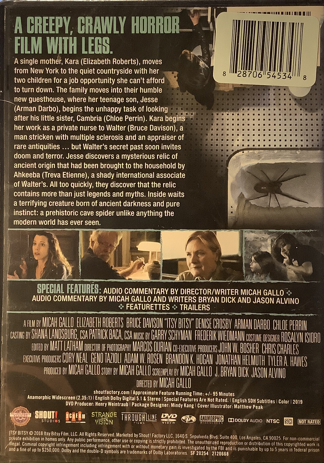 Itsy Bitsy (DVD) NR /95 Min. Bruce Davidson, Elizabeth Roberts – Horror / NR