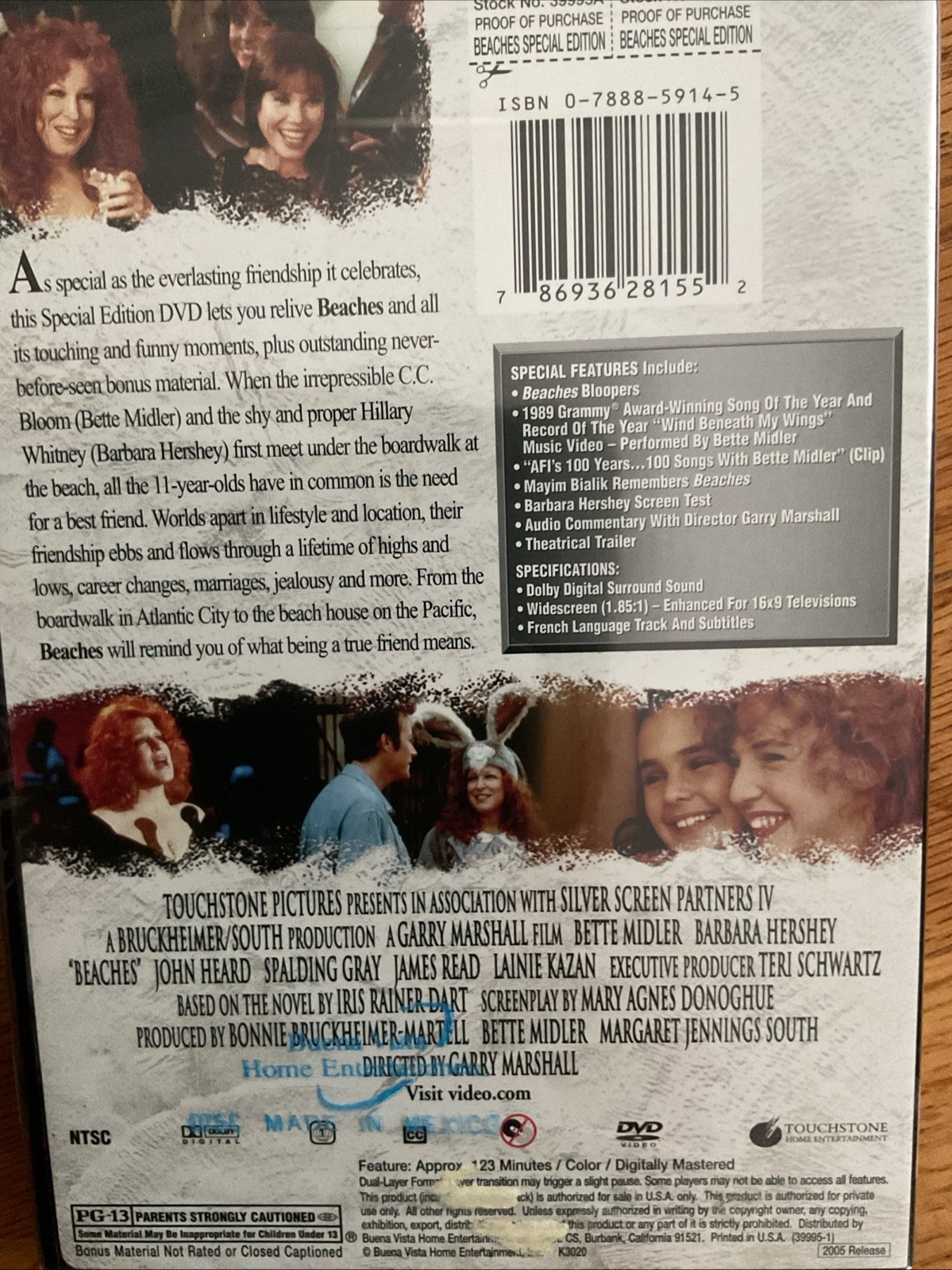 Beaches (DVD) Special Edition widescreen BRAND NEW & SEALED!