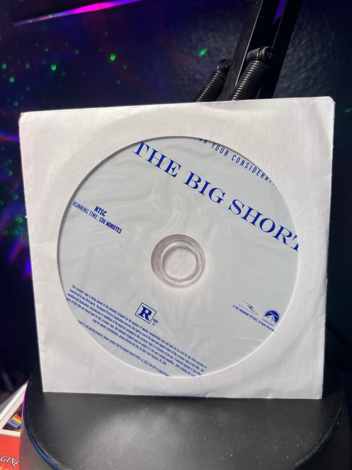 The Big Short DVD 2015 Paramount FYC SAG Awards Screener