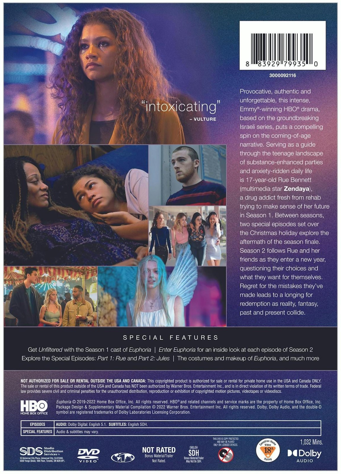 Euphoria Seasons 1 & 2 DVD Zendaya NEW