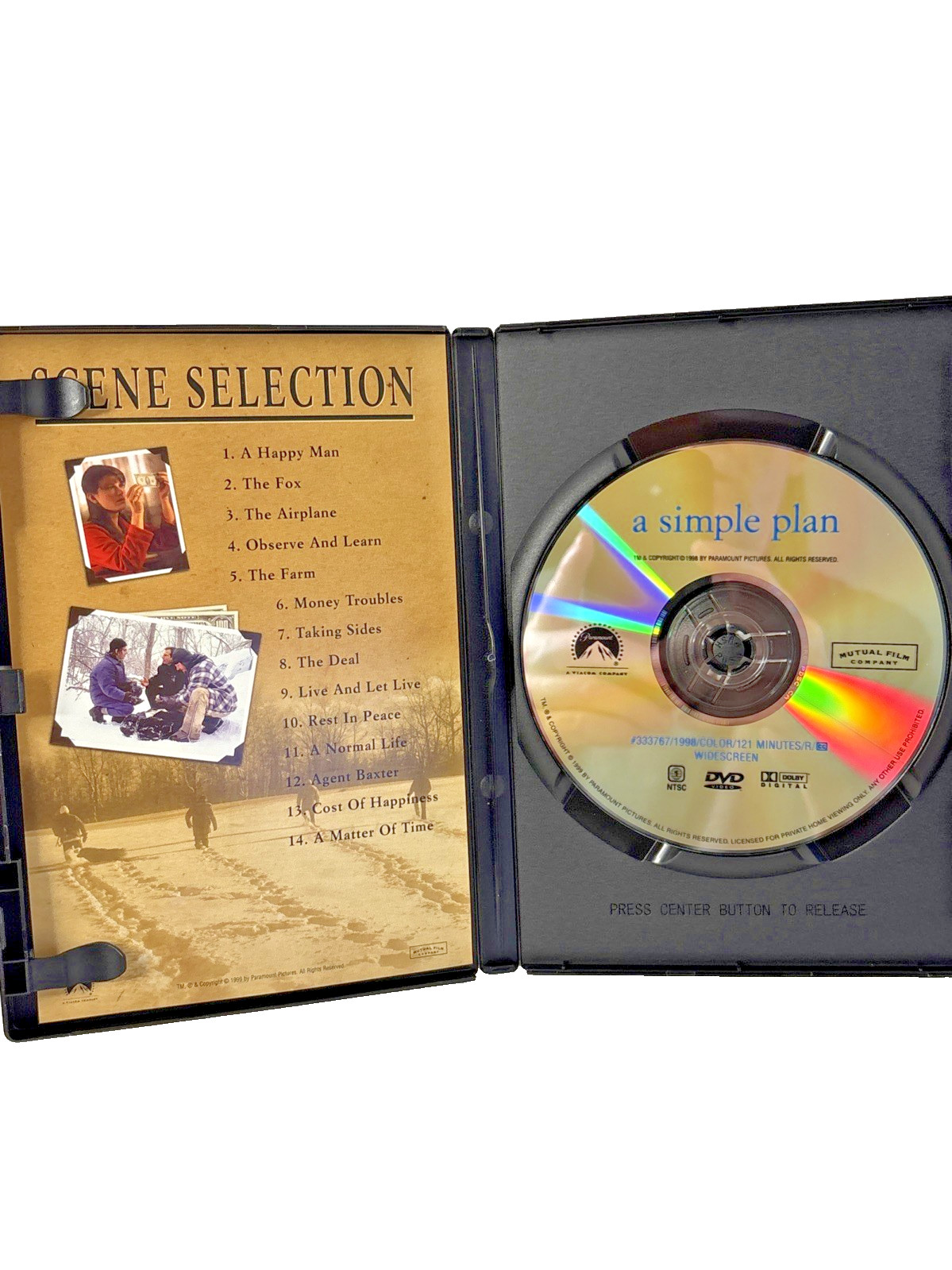 A Simple Plan DVD Bill Paxton Billy Bob Thornton Widescreen VG