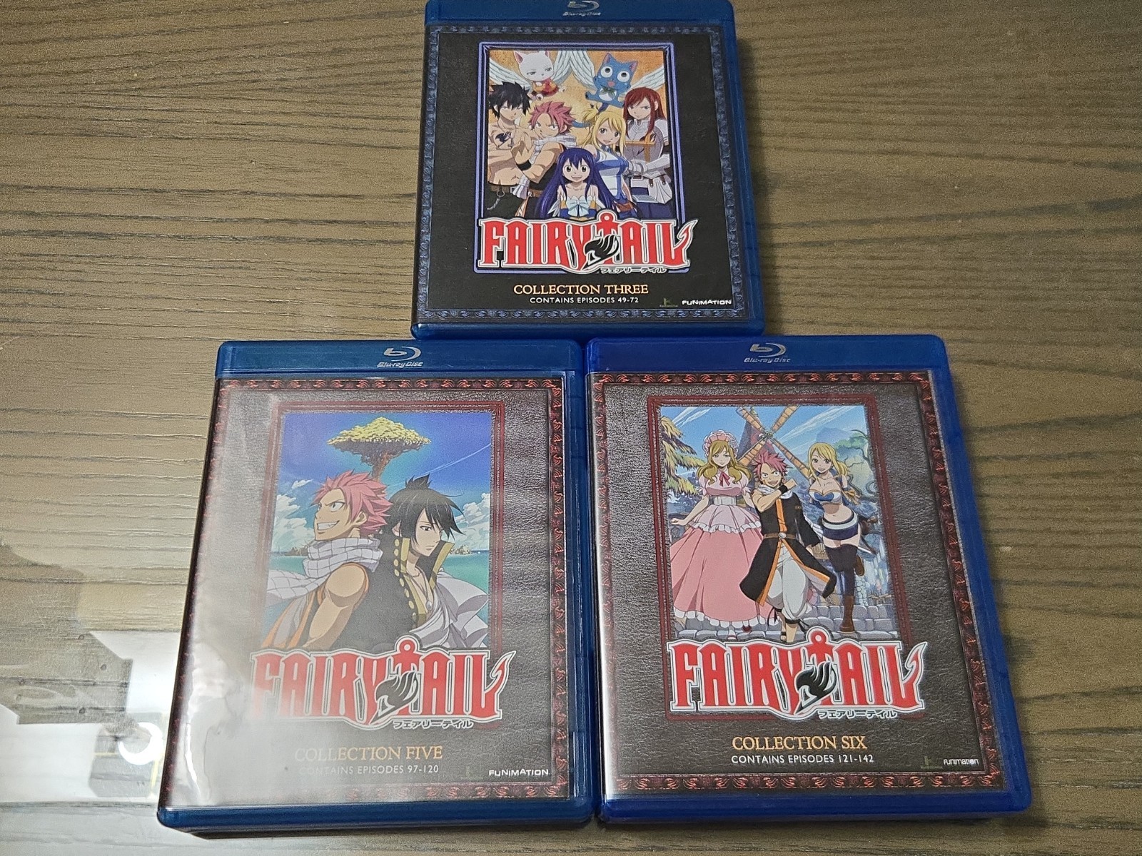 Fairy Tail Blu Ray Lot Episodes 49-72 97-120 121-142 Anime Funimation Col. 3 5 6