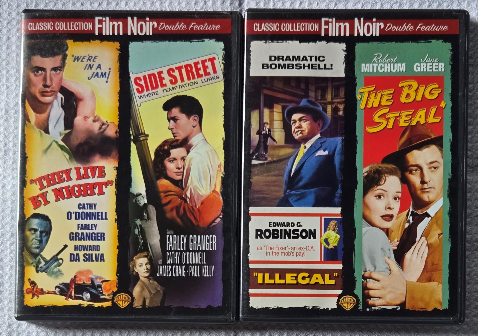 Lot – two 2x DVD (four noirs) THEY LIVE BY NIGHT side street ILLEGAL big steal