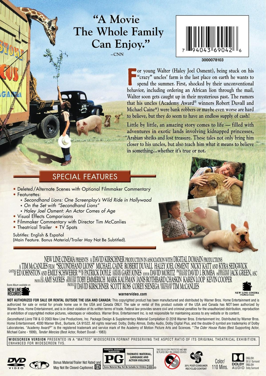 Secondhand Lions DVD Michael Caine NEW