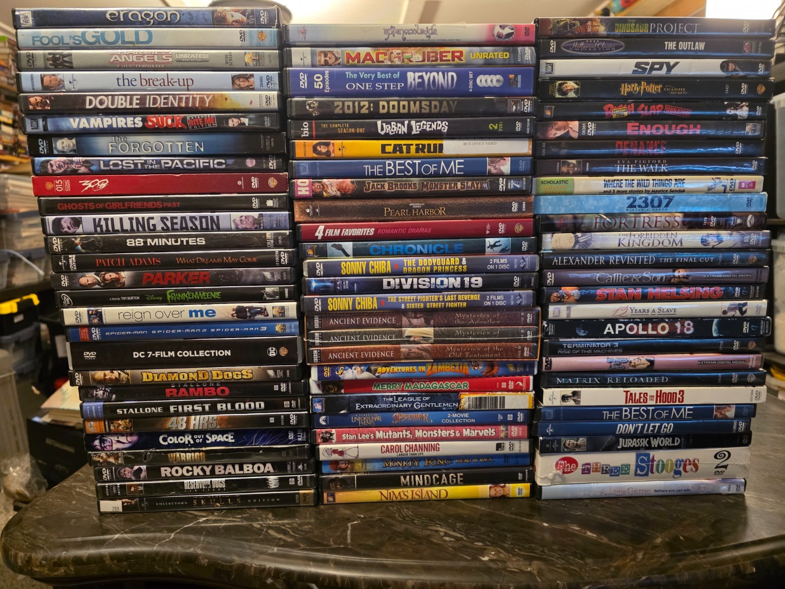 Lot of 77 Movies on DVDs – Various Titles – All in good condition