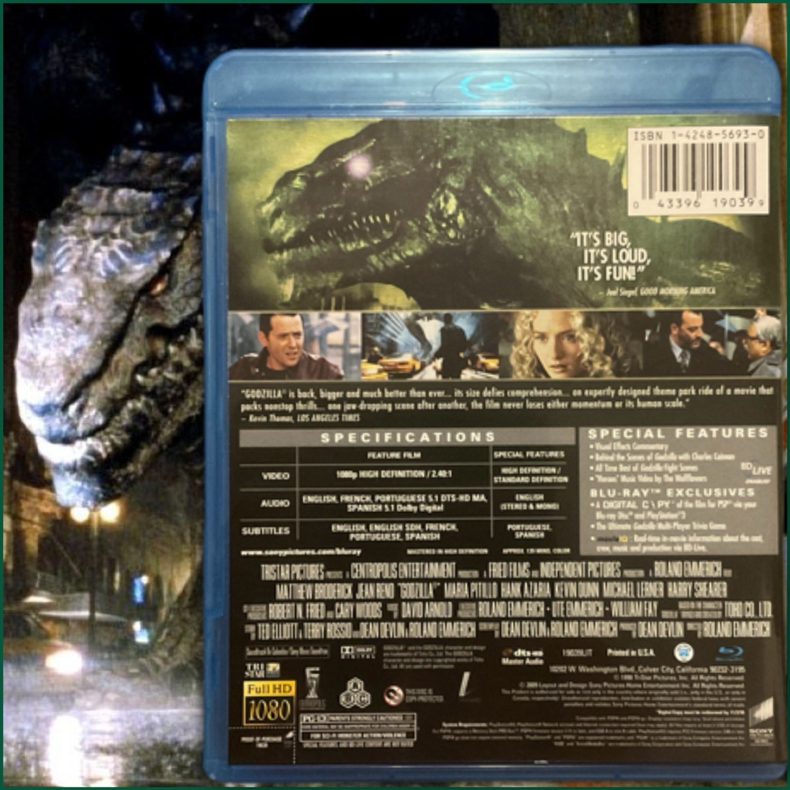 Godzilla (Blu, 1998) KAIJU ATTACKS NEW YORK! From Director Of ID4 and STARGATE!